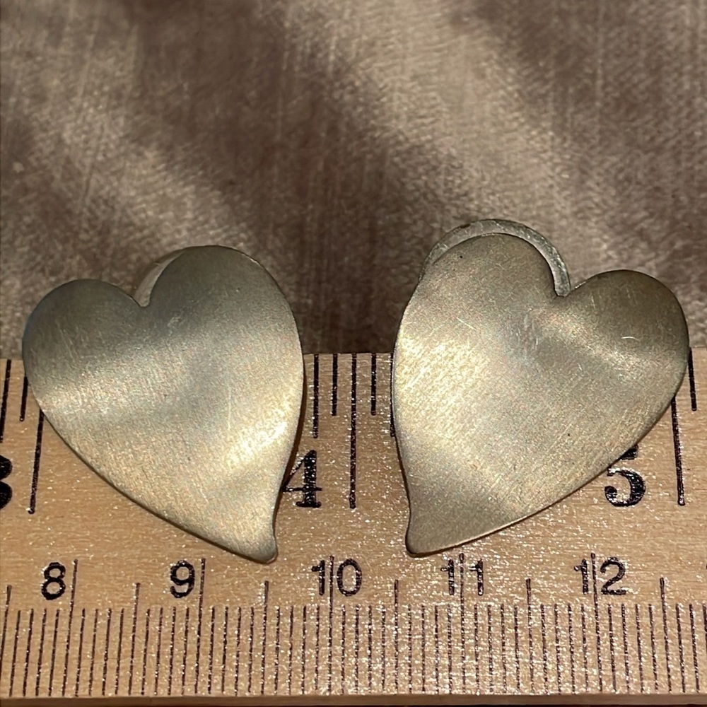 Anne Harvey Sterling Silver 925 Abstract Heat Earrings Brushed Silver